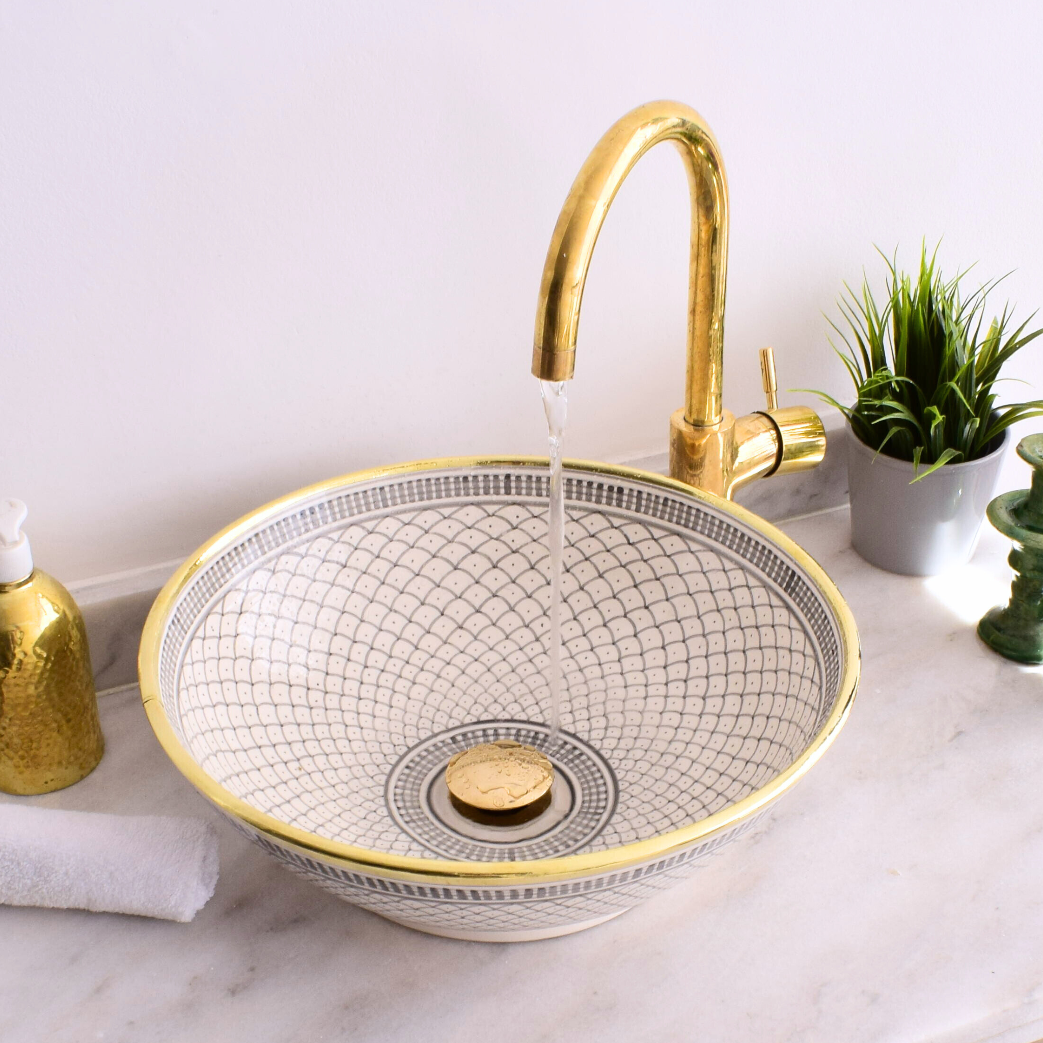 Moroccan Handmade Round Ceramic Sink