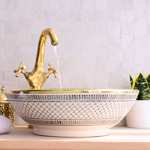 Moroccan Handmade Round Ceramic Sink