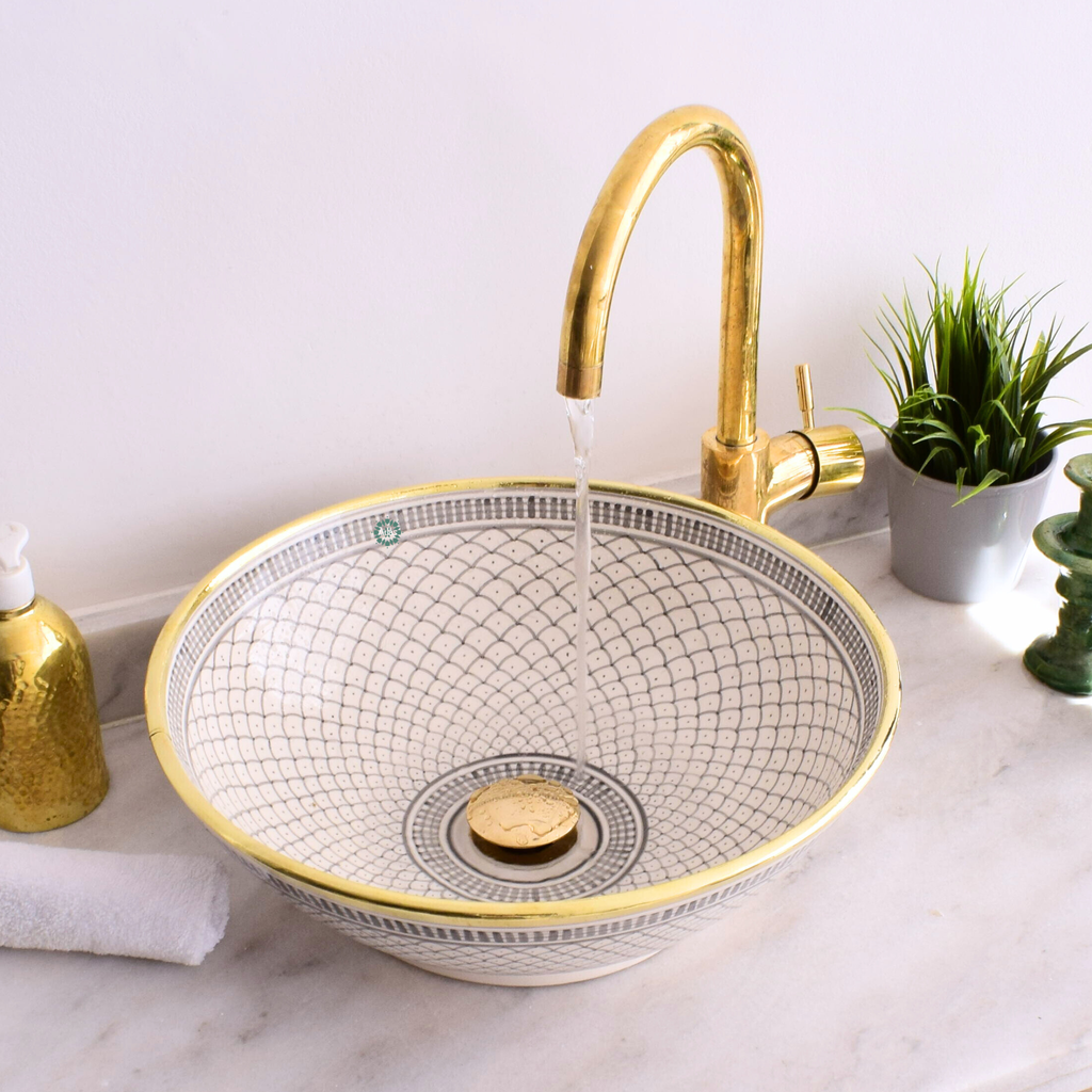 Moroccan Handmade Round Ceramic Sink