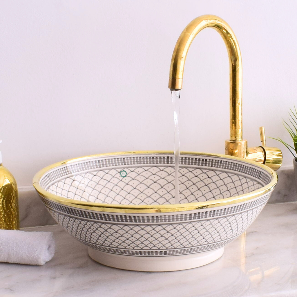 Moroccan Handmade Round Ceramic Sink