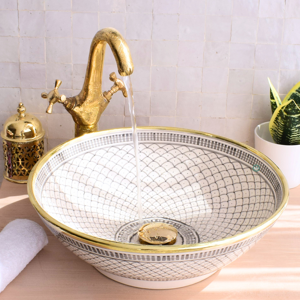 Moroccan Handmade Round Ceramic Sink