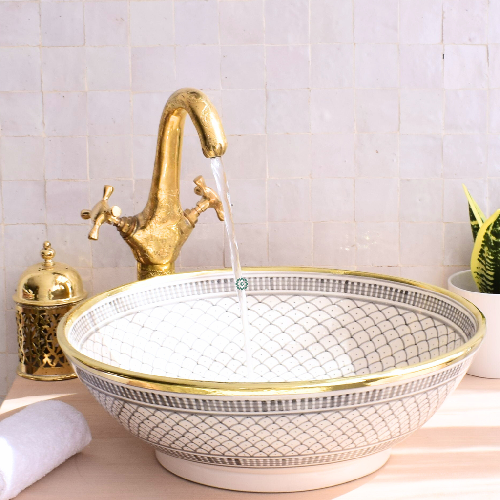 Moroccan Handmade Round Ceramic Sink