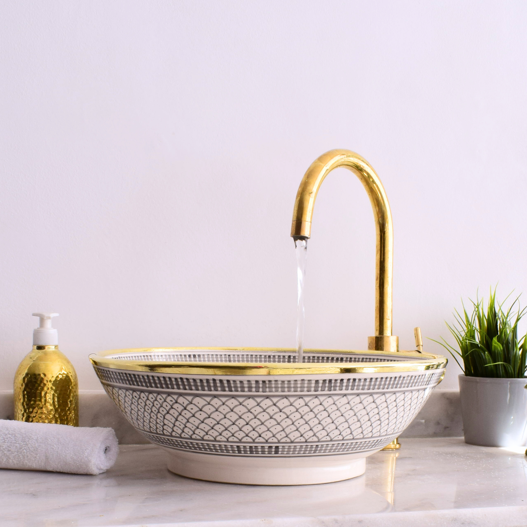 Moroccan Handmade Round Ceramic Sink