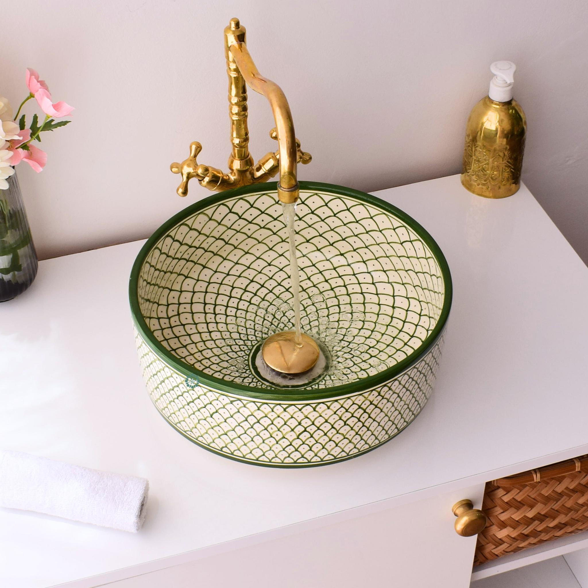 Moroccan Handmade Round Ceramic Sink