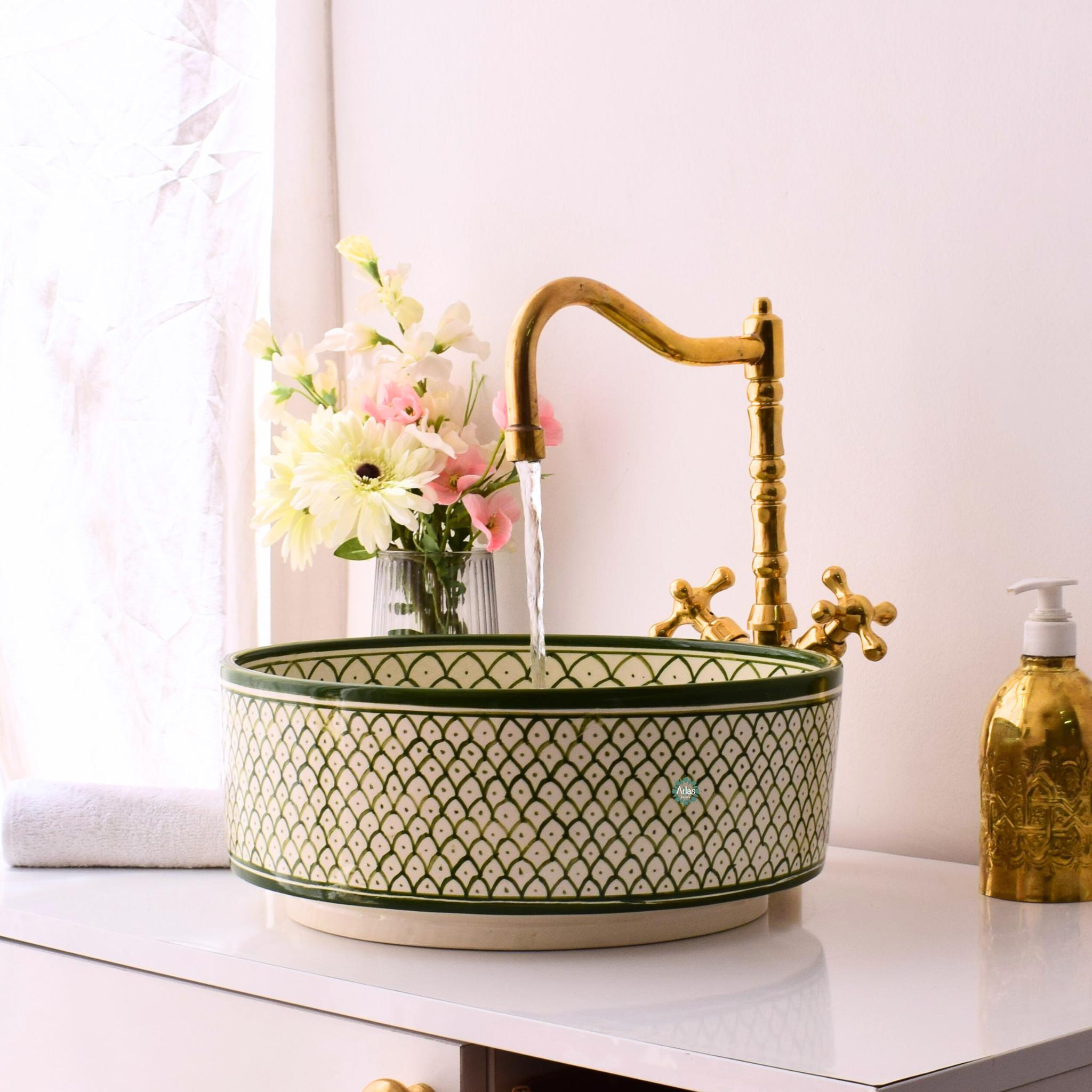 Moroccan Handmade Round Ceramic Sink