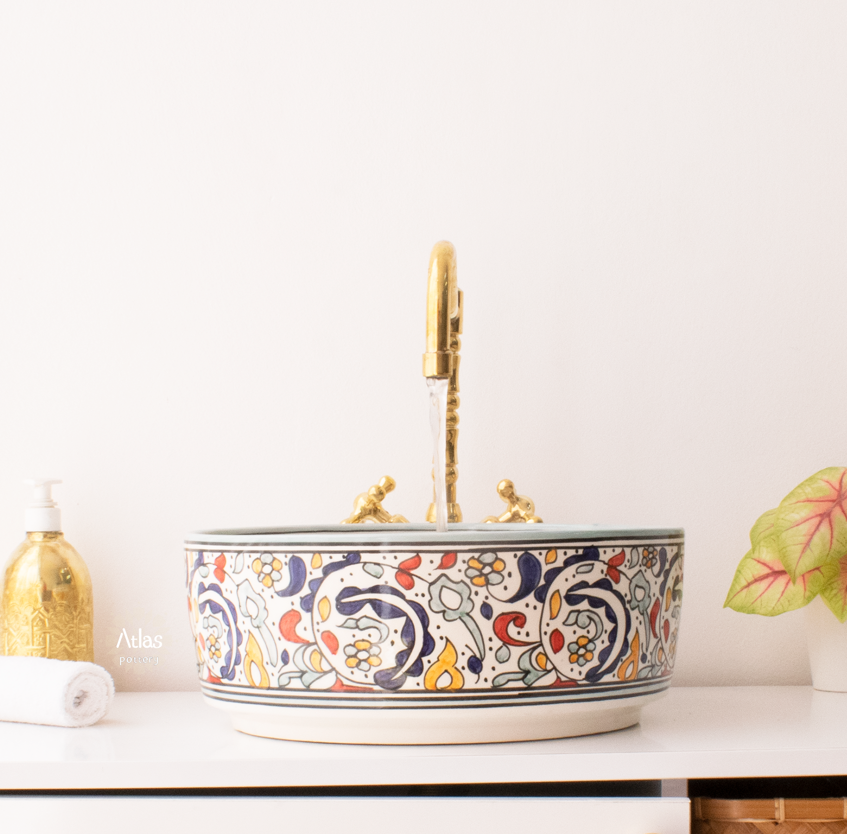 Moroccan Handmade Round Ceramic Sink