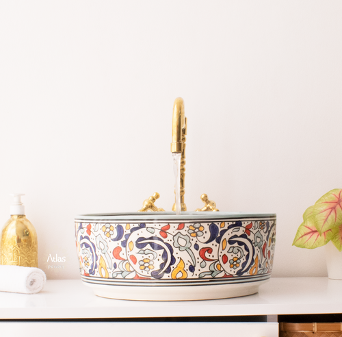 Moroccan Handmade Round Ceramic Sink