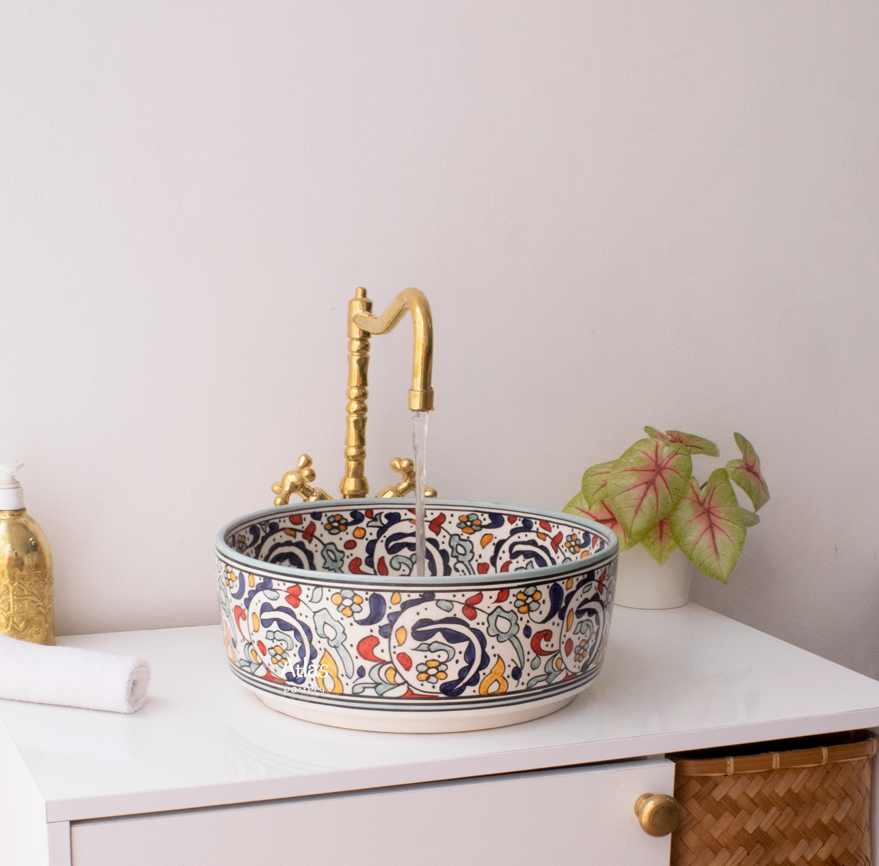 Moroccan Handmade Round Ceramic Sink