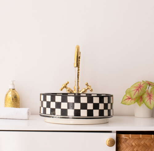 Moroccan Handmade Round Ceramic Sink