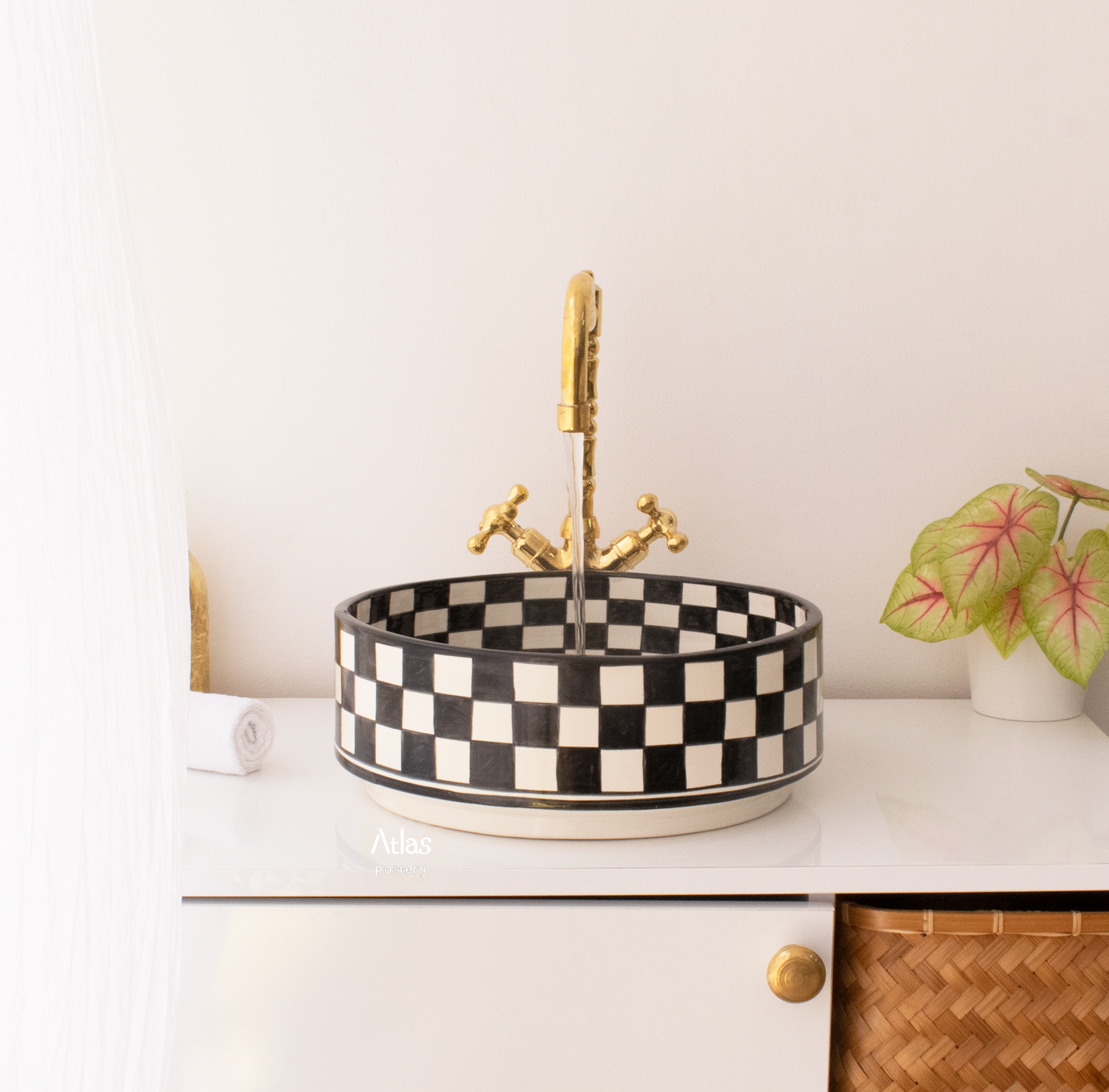 Moroccan Handmade Round Ceramic Sink