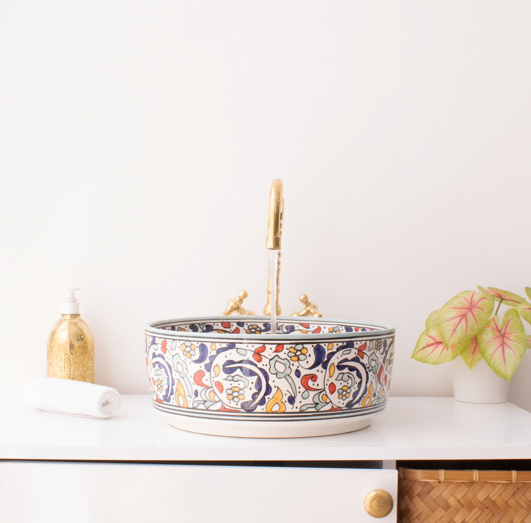 Moroccan Handmade Round Ceramic Sink