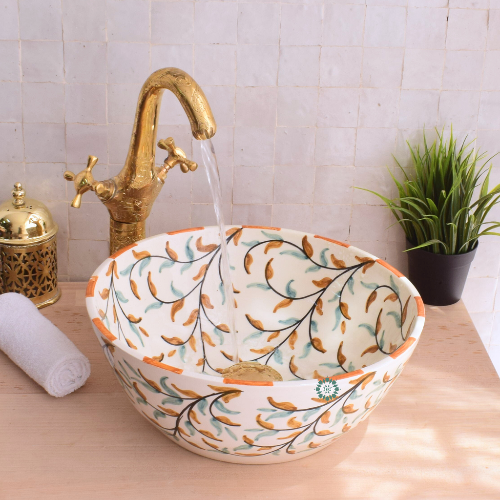 Moroccan Handmade Round Ceramic Sink