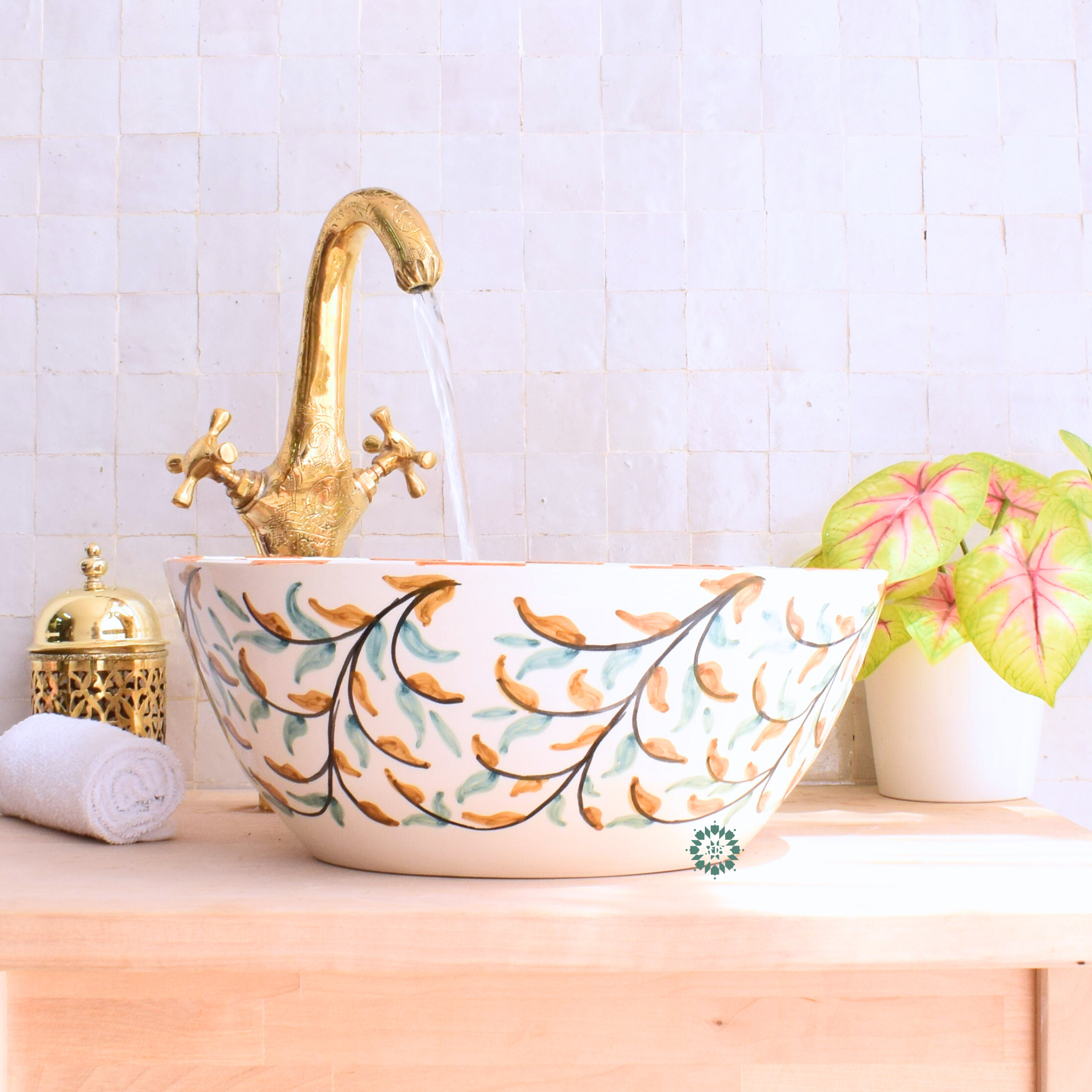 Moroccan Handmade Round Ceramic Sink