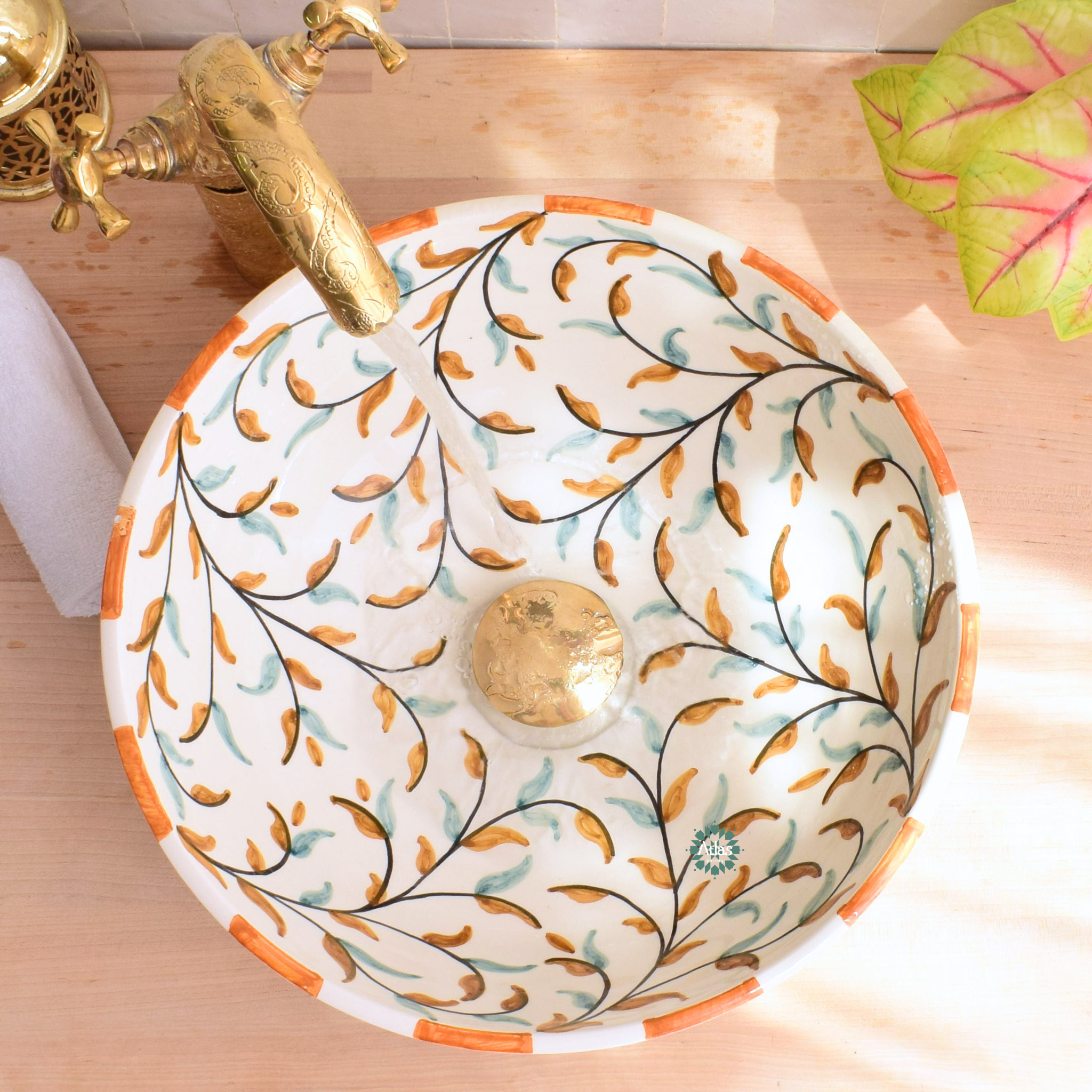 Moroccan Handmade Round Ceramic Sink