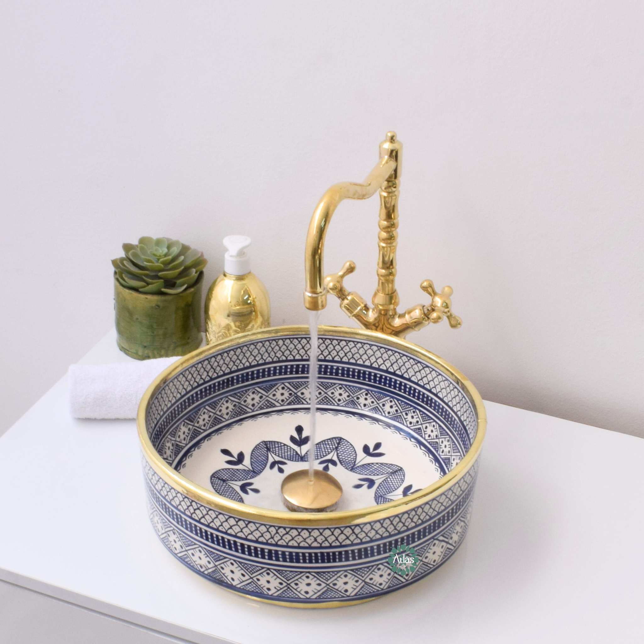 Moroccan Handmade Round Ceramic Sink