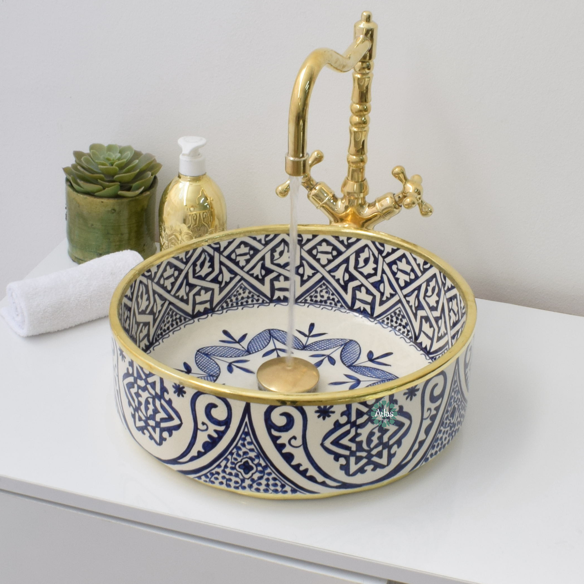 Moroccan Handmade Round Ceramic Sink