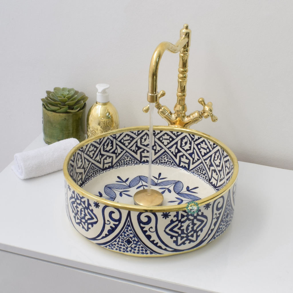 Moroccan Handmade Round Ceramic Sink