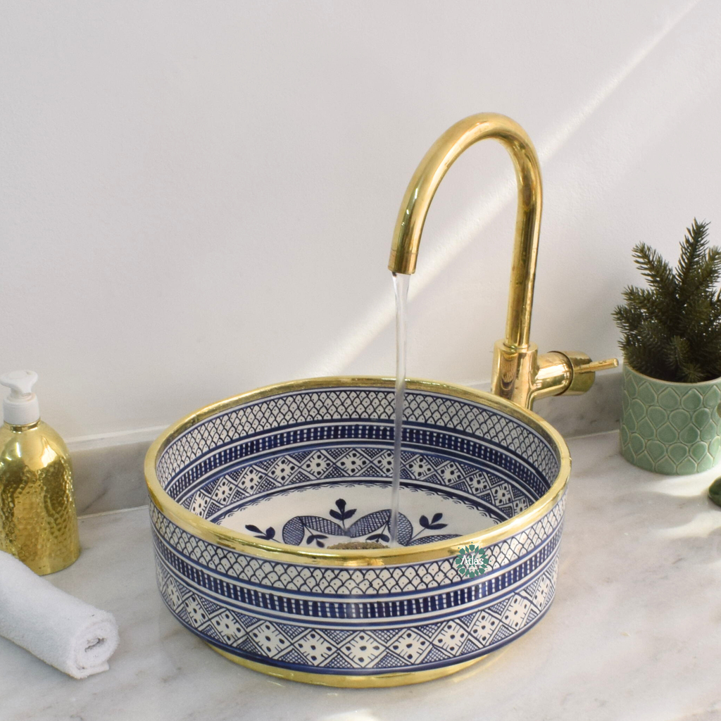Moroccan Handmade Round Ceramic Sink