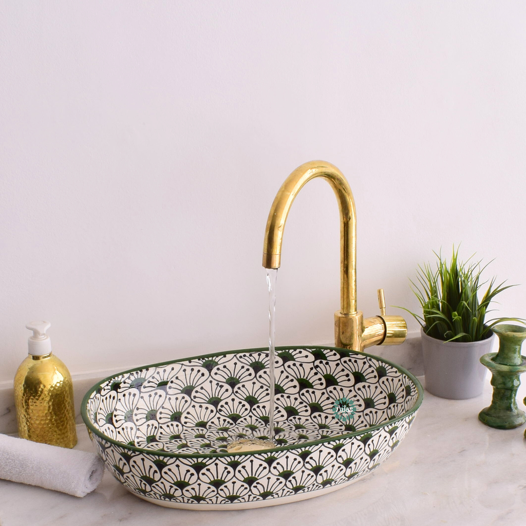 Moroccan oval Ceramic Sink, handmade ceramic sink for bathroom