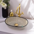 Oval Ceramic Sink, handmade moroccan sink for bathroom decor
