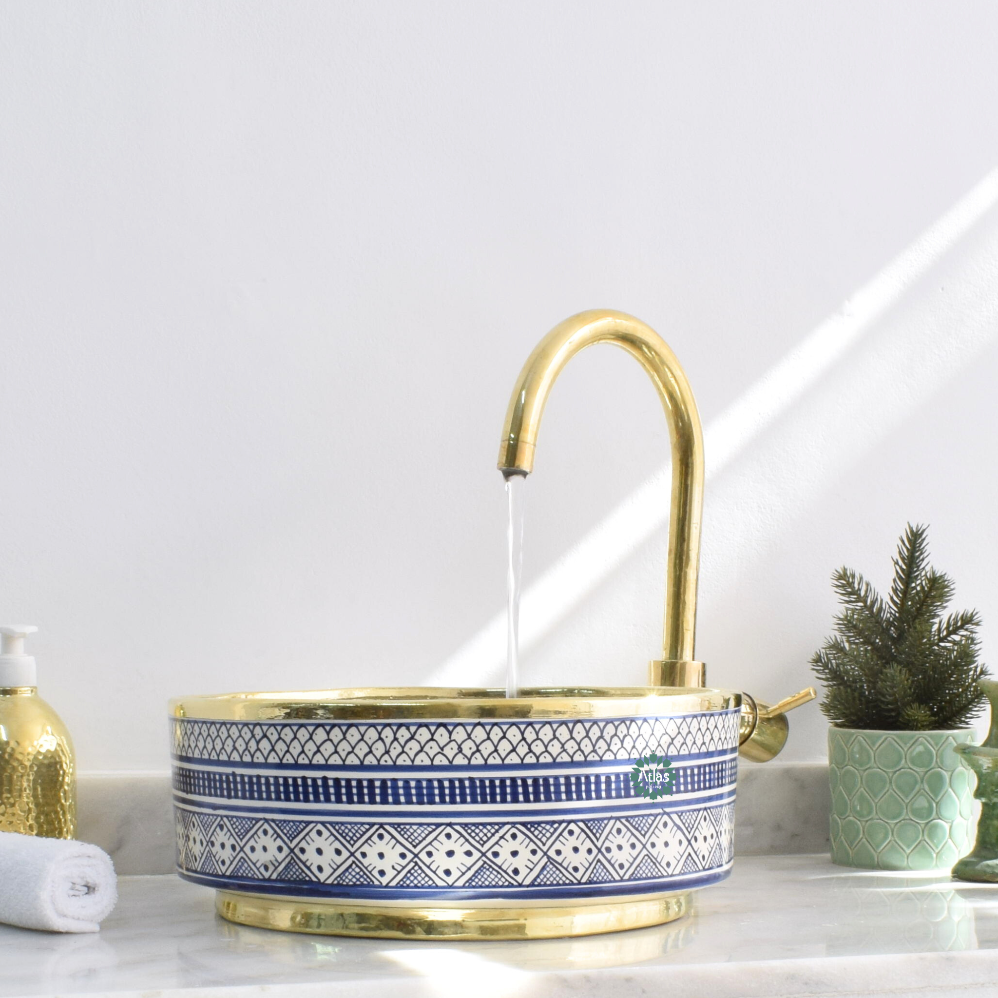 Moroccan Handmade Round Ceramic Sink