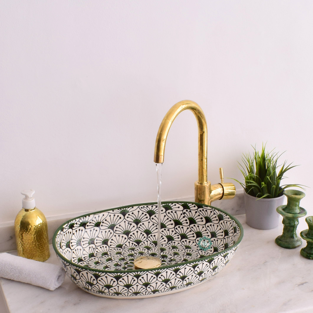 Moroccan oval Ceramic Sink, handmade ceramic sink for bathroom