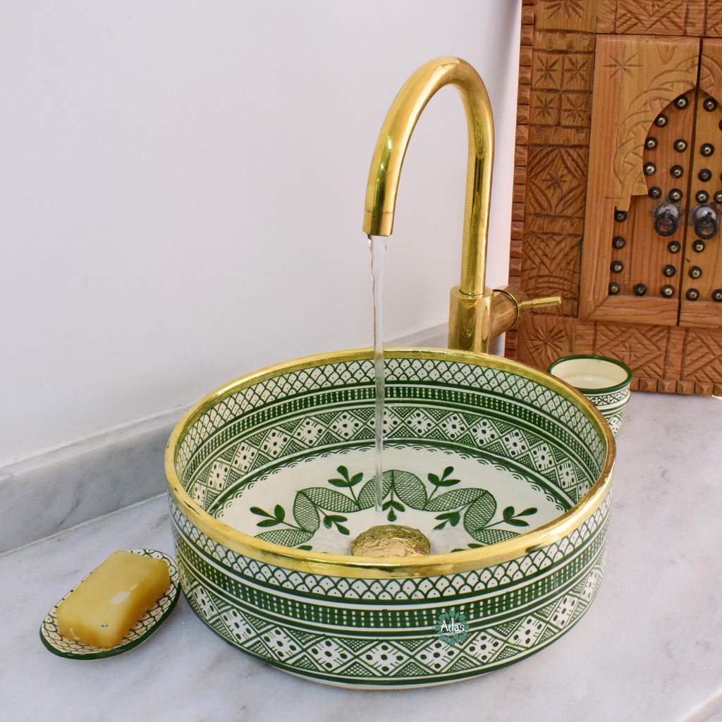 Moroccan Handmade Round Ceramic Sink