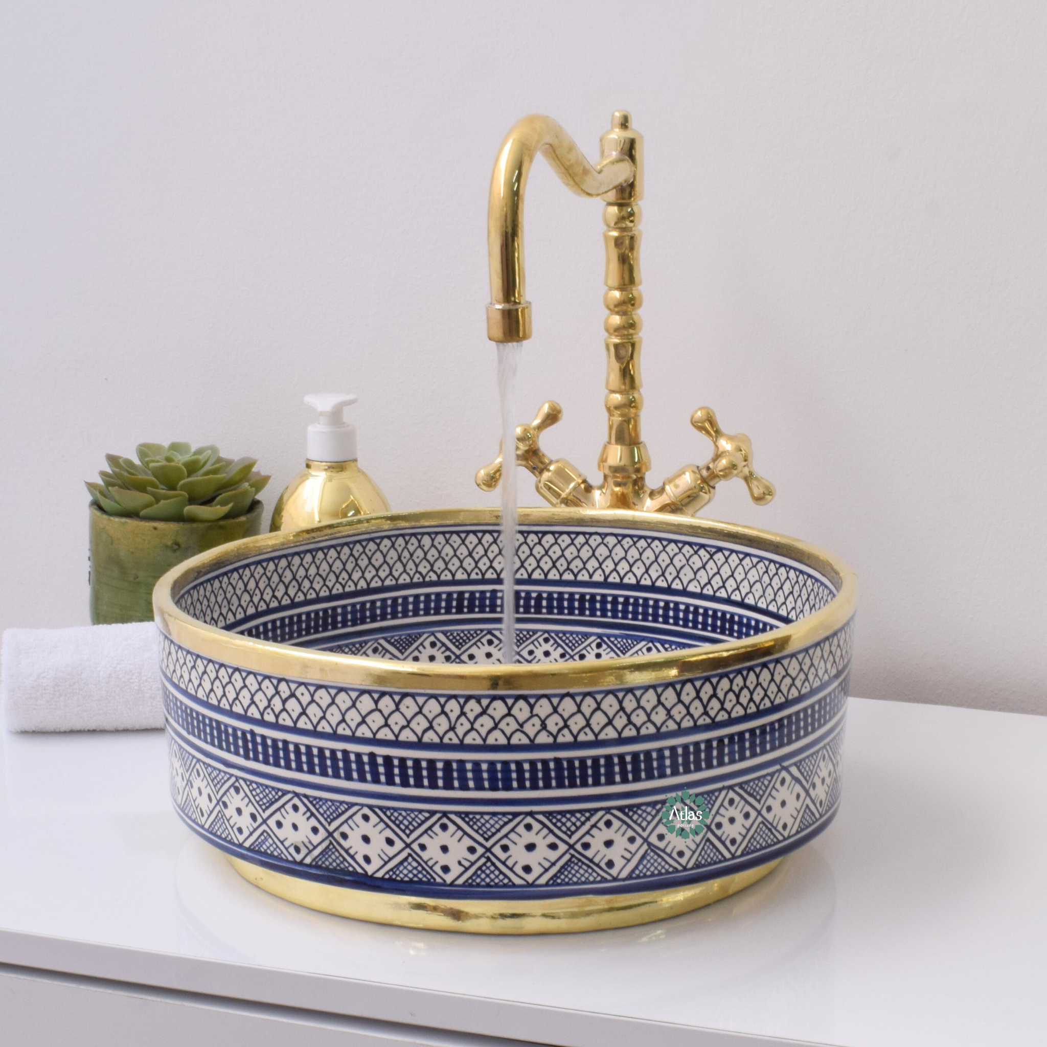Moroccan Handmade Round Ceramic Sink
