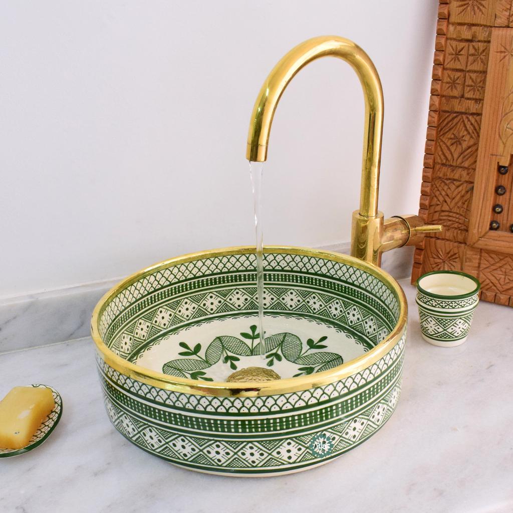Moroccan Handmade Round Ceramic Sink