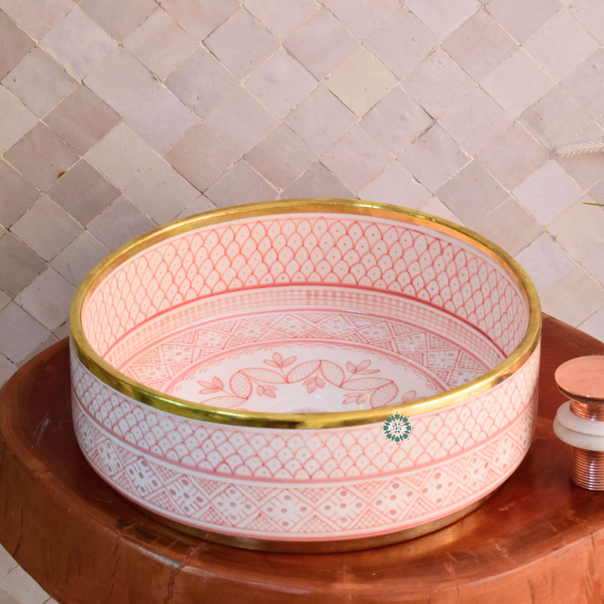 Moroccan handmade ceramic sink for bathroom decor