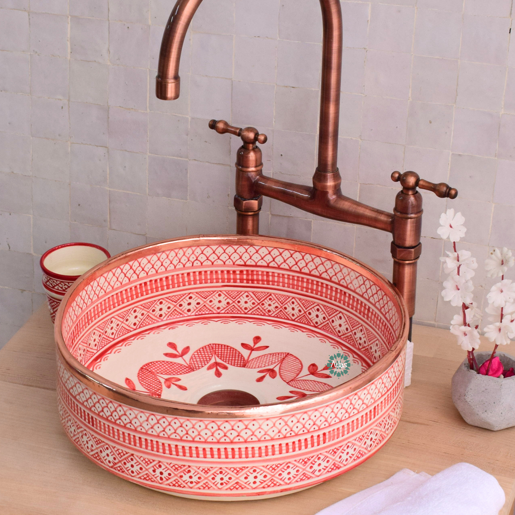Moroccan Handmade Ceramic sink for Bathroom
