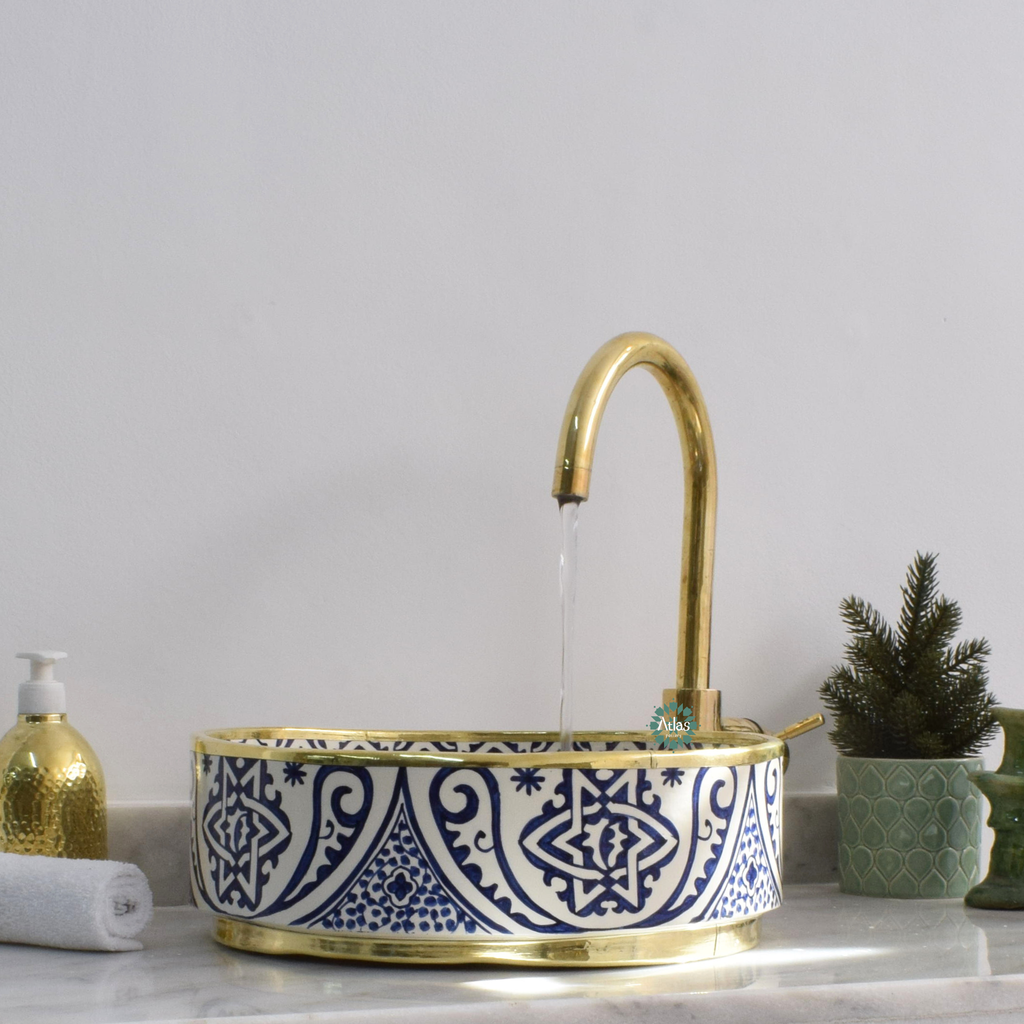 Moroccan Handmade Round Ceramic Sink