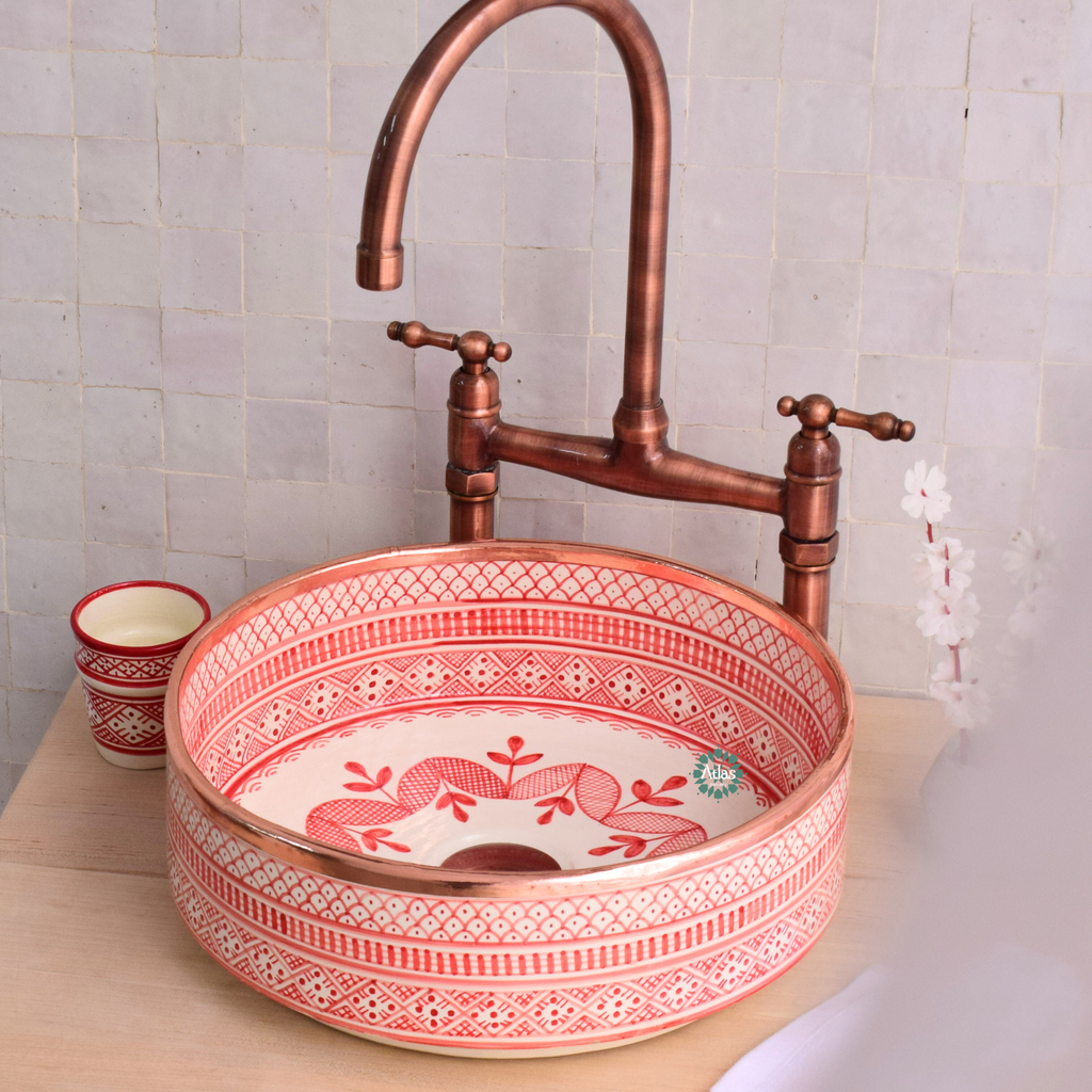 Moroccan Handmade Ceramic sink for Bathroom