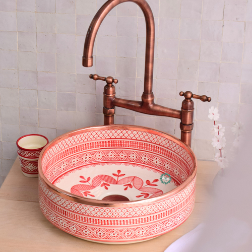 Moroccan Handmade Ceramic sink for Bathroom