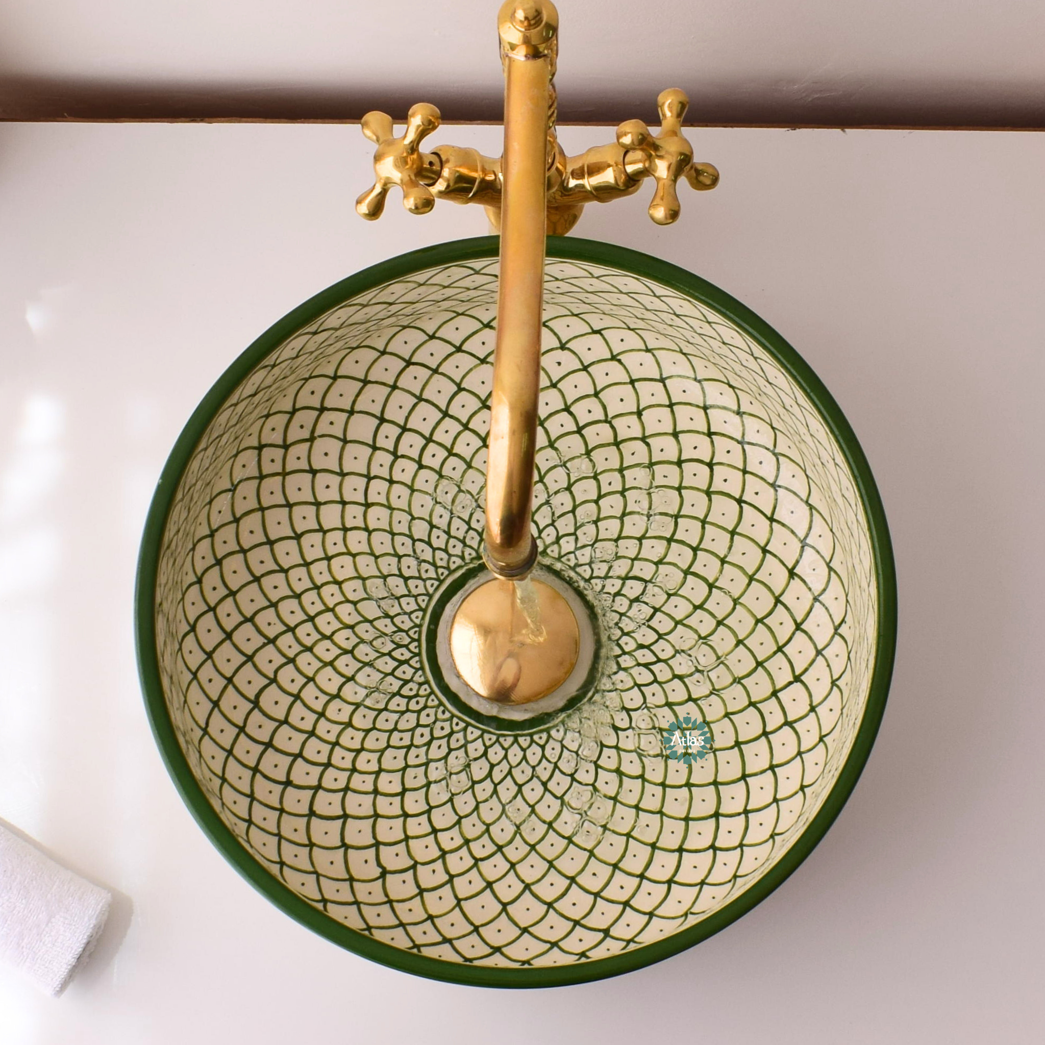 Moroccan handmade ceramic sink for bathroom decor