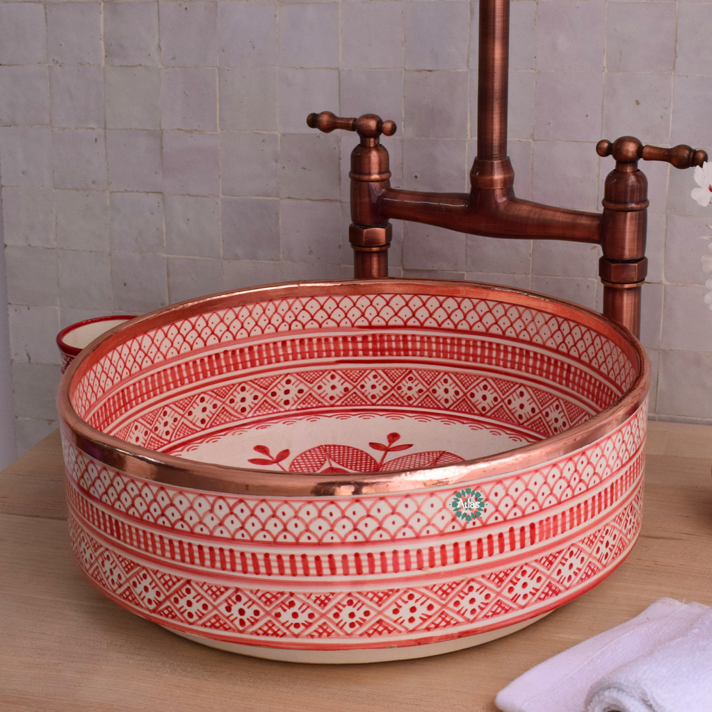 Moroccan Handmade Ceramic sink for Bathroom