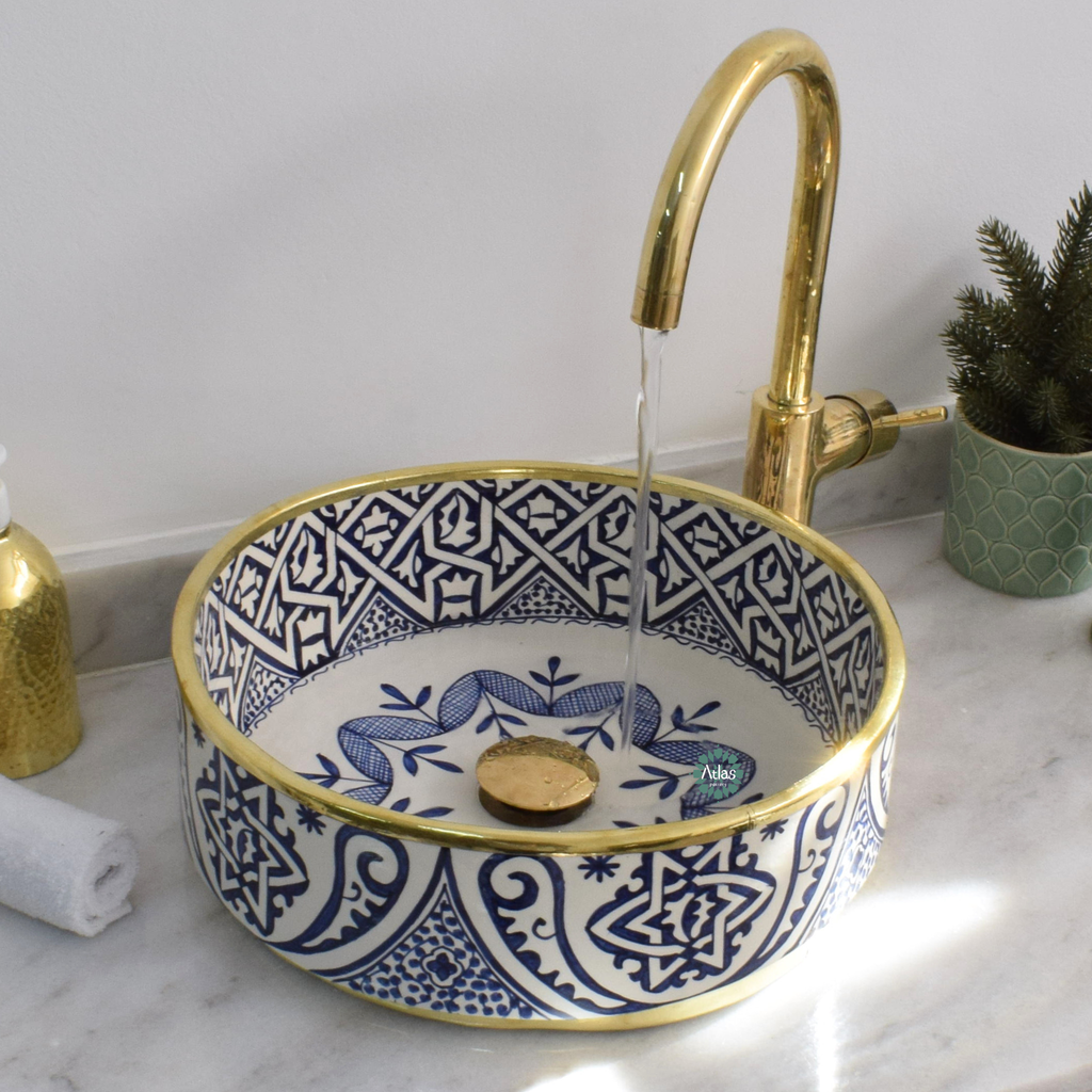 Moroccan Handmade Round Ceramic Sink