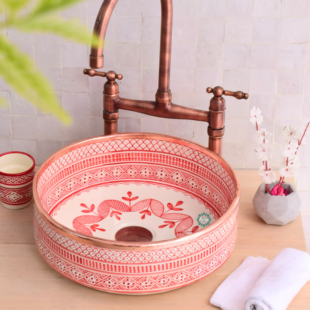 Moroccan Handmade Ceramic sink for Bathroom
