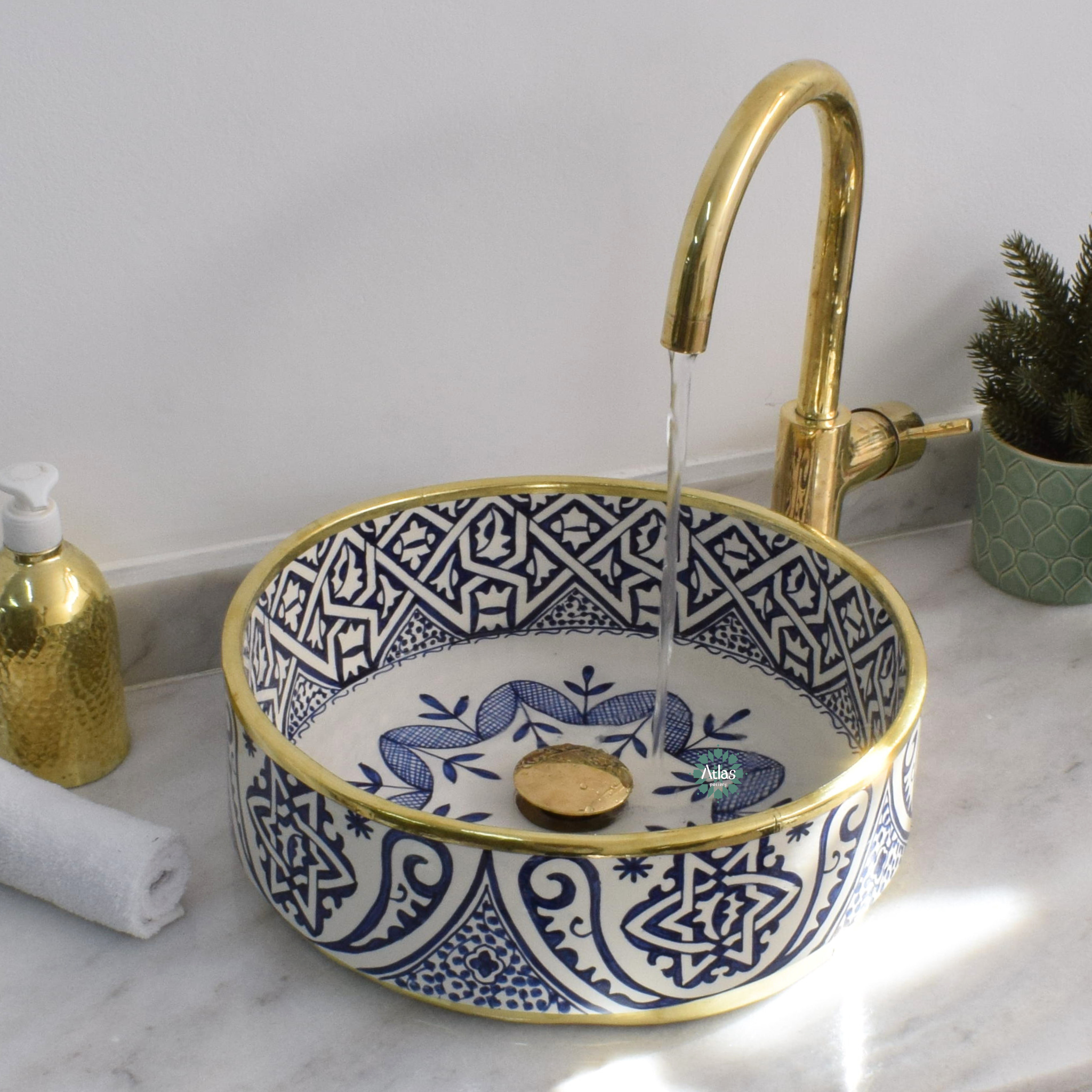 Moroccan Handmade Round Ceramic Sink