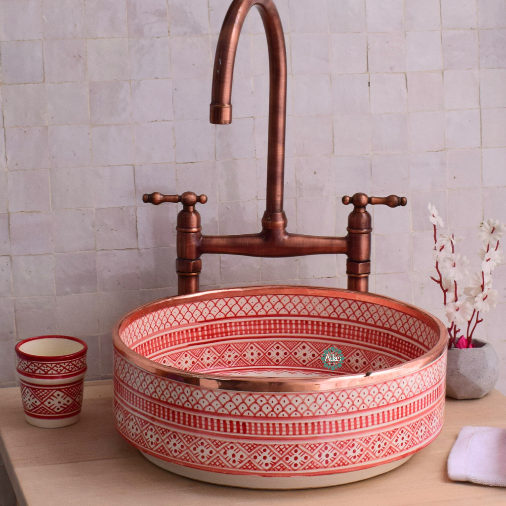 Moroccan Handmade Ceramic sink for Bathroom