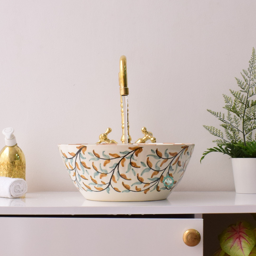 Moroccan Handmade Round Ceramic Sink