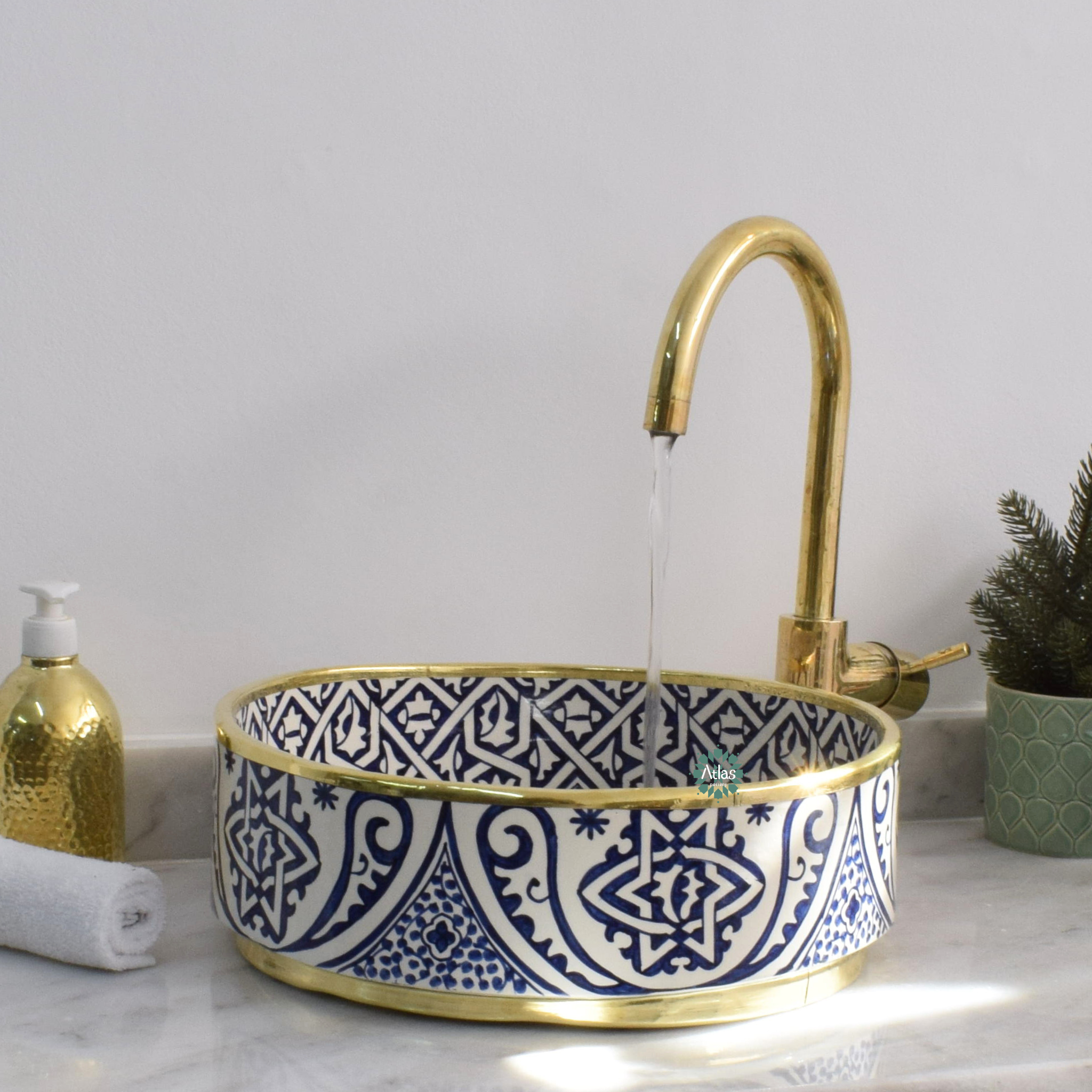 Moroccan Handmade Round Ceramic Sink