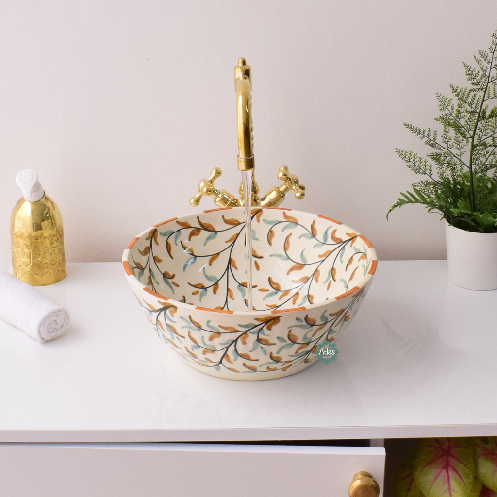 Moroccan Handmade Round Ceramic Sink