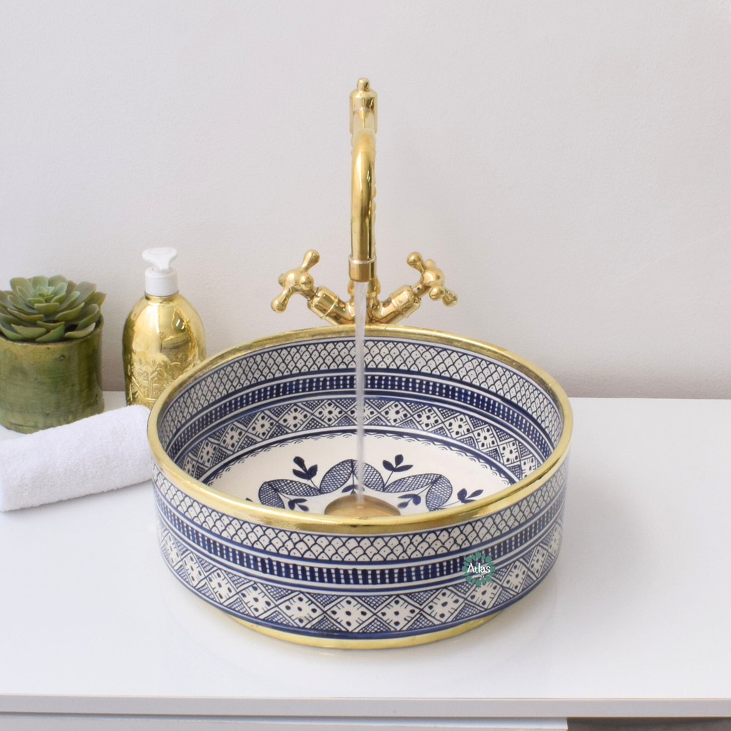 Moroccan Handmade Round Ceramic Sink