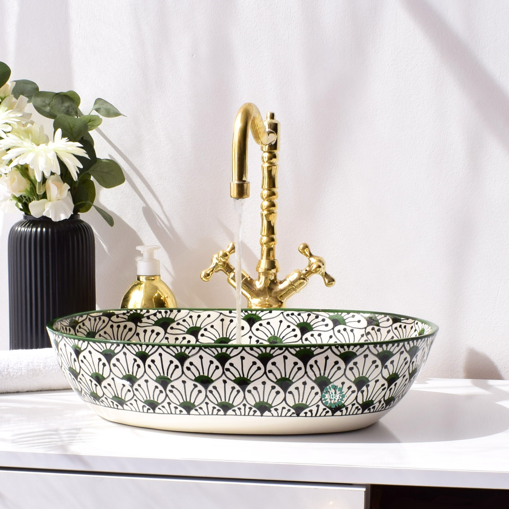 Moroccan oval Ceramic Sink, handmade ceramic sink for bathroom