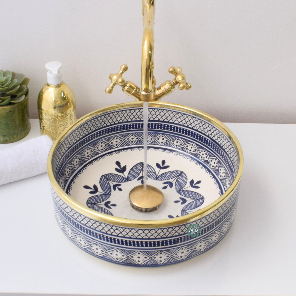 Moroccan Handmade Round Ceramic Sink