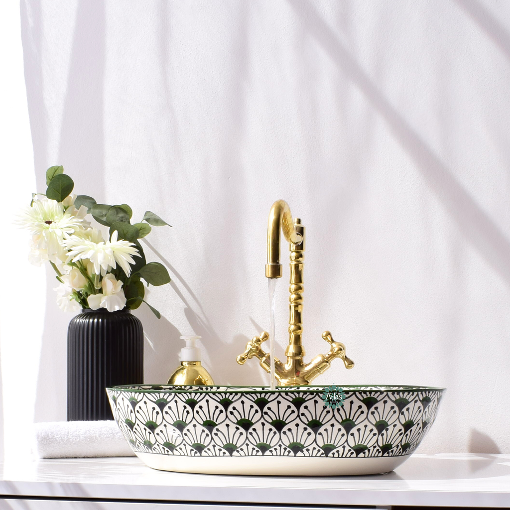 Moroccan oval Ceramic Sink, handmade ceramic sink for bathroom