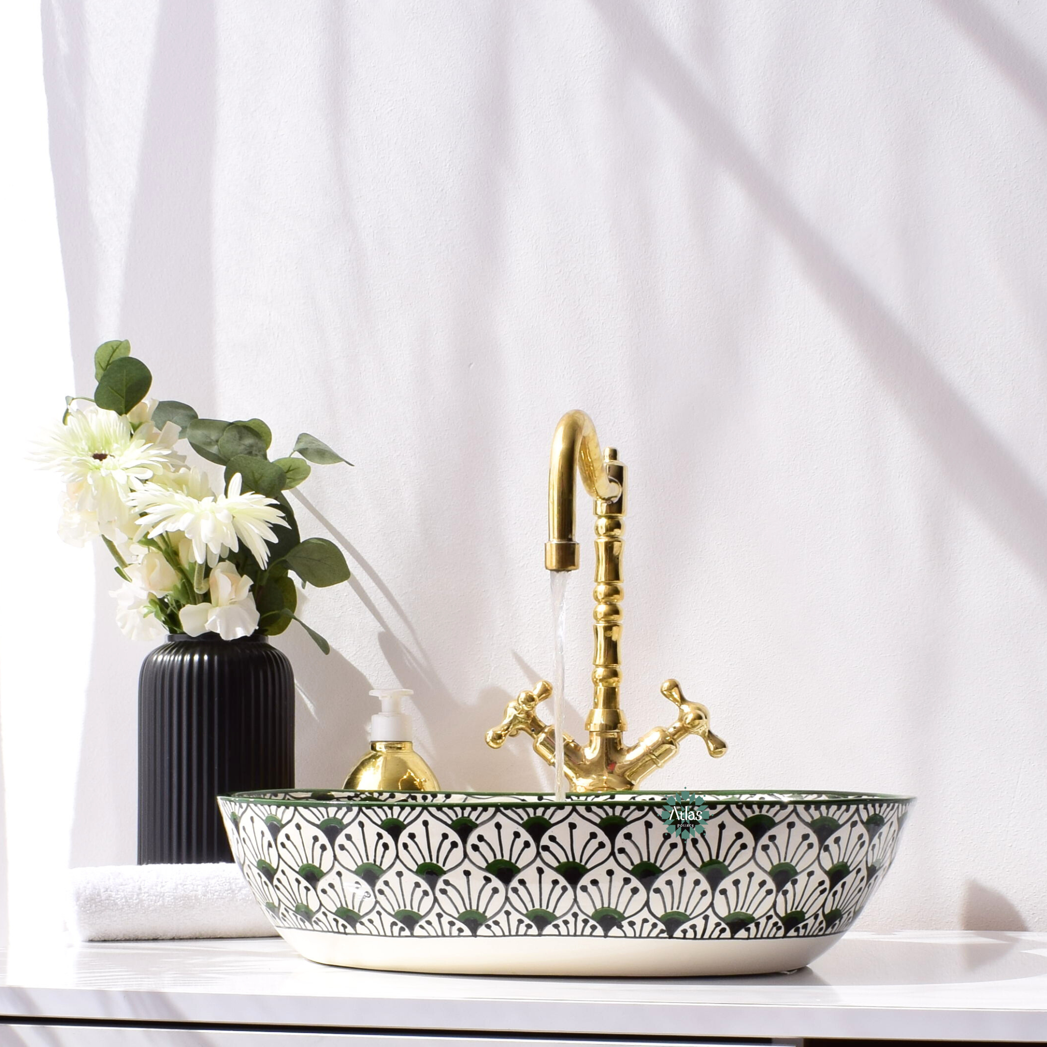 Moroccan oval Ceramic Sink, handmade ceramic sink for bathroom