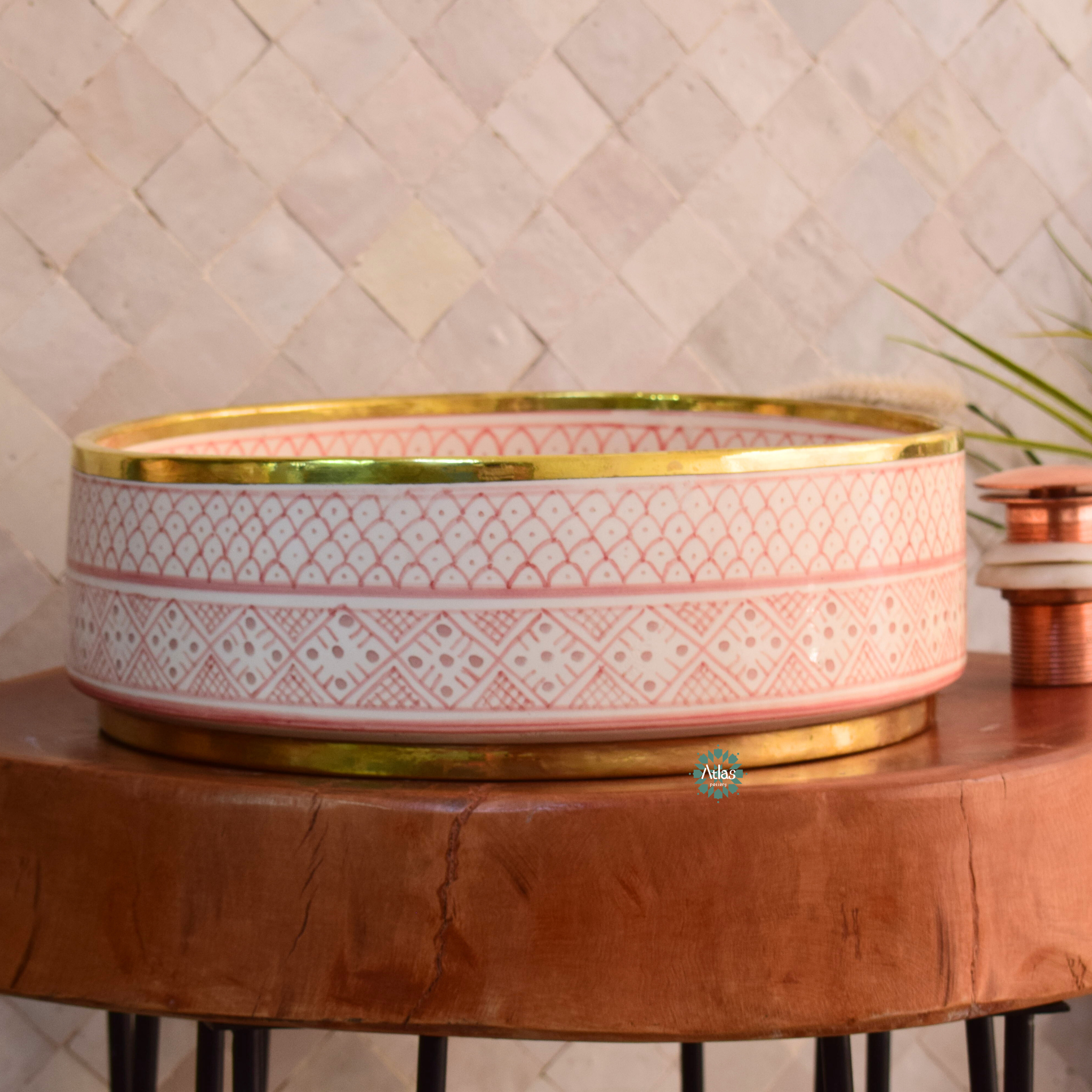 Moroccan handmade ceramic sink for bathroom decor