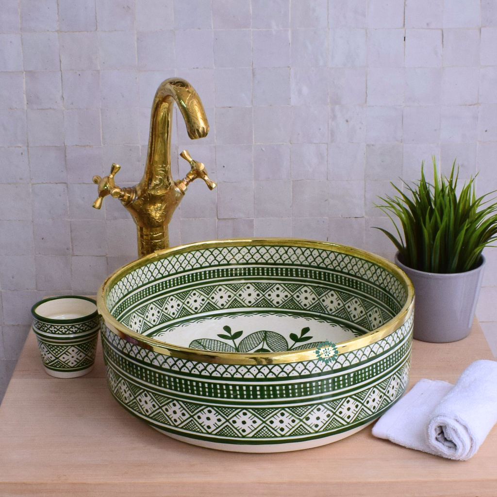 Moroccan Handmade Round Ceramic Sink